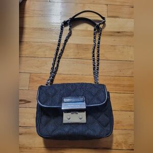 Michael Kors Sloan Quilted Denim Shoulder Bag